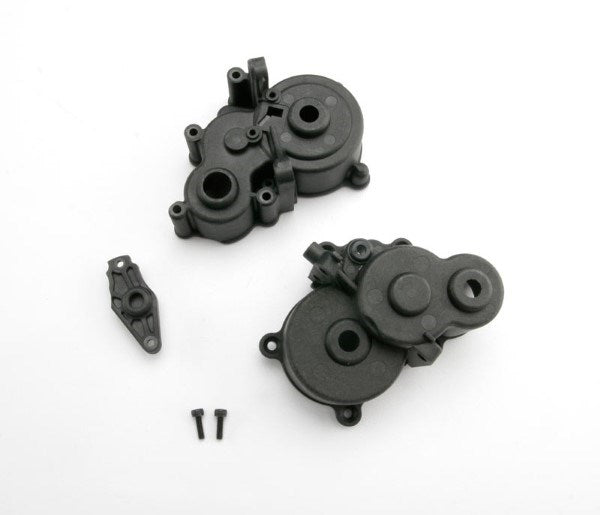 Traxxas 3991X - Gearbox halves (front & rear)/ shift detent ball/ spring/ 4mm GS/ shift shaft seal glued/ 2.5x8mm CS (2)
