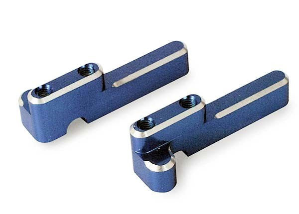 Traxxas 4918X - Servo mounts steering/ shift (machined aluminum) (blue) (f&r)/ machine screws (8)