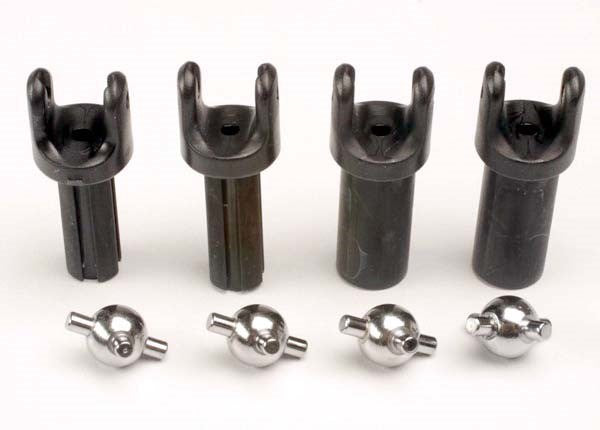 Traxxas 4949X - Half shafts short (heavy duty) (external-splined (2) & internal-splined (2))/ metal u-joints (4)