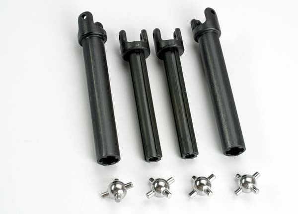 Traxxas 4951X - Half shafts long (heavy duty) (external-splined (2) & internal-splined (2))/ metal u-joints (4)