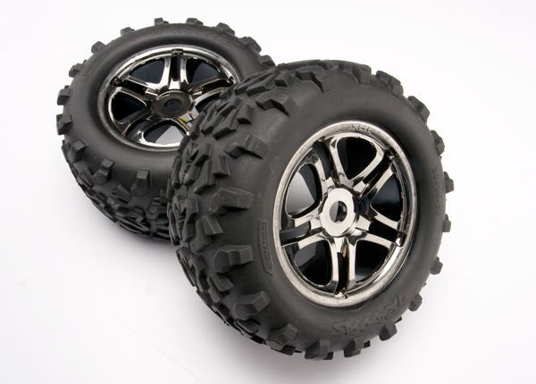 Traxxas 4983A - Tires & Wheels Assembled Glued (Ss (Split Spoke) Blac