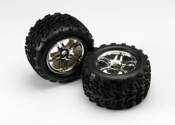 Traxxas 5174R - Tires & Wheels Assembled Glued (Ss (Split Spoke) Chro