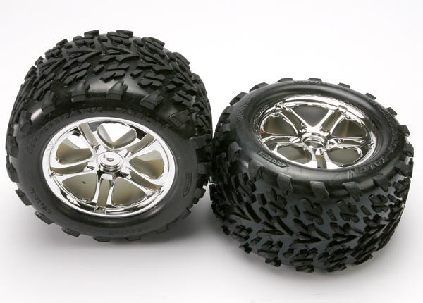 Traxxas 5174 - Tires & Wheels Assembled Glued (Ss (Split Spoke) Chro