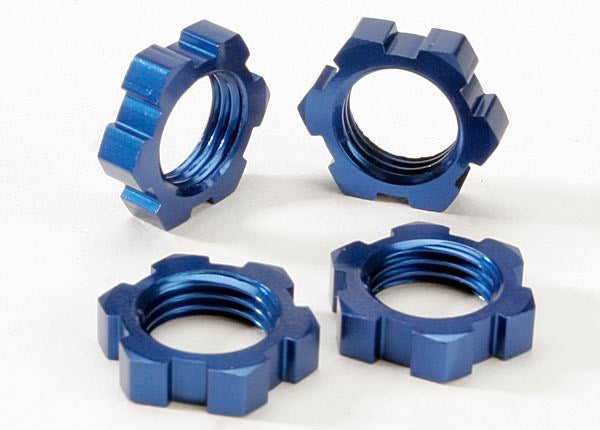 Traxxas 5353 - Wheel Nuts Splined 17Mm (Blue-Anodized) (4)