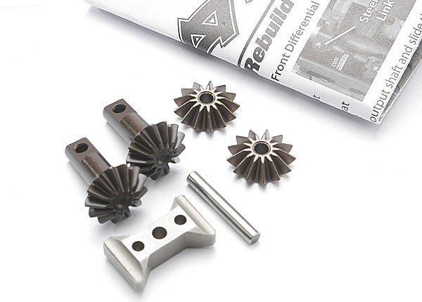 Traxxas 5382X - Gear set differential (output gears (2)/ spider gears (2)/ spider gear shaft/ diff carrier support)