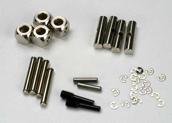 Traxxas 5452 - U-Joints Driveshaft (Carrier (4)/ 4.5mm Cross Pin (4)/ 3mm cross pin (4)/ e-clips (20)) (metal parts for 2 driveshafts)