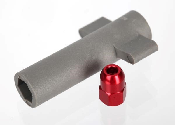 Traxxas 5526R - Antenna crimp nut aluminum (red-anodized)/ antenna nut tool