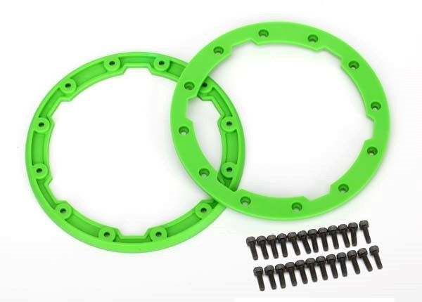 Traxxas 5664 - Sidewall protector beadlock-style (green) (2)/ 2.5x8mm CS (24)