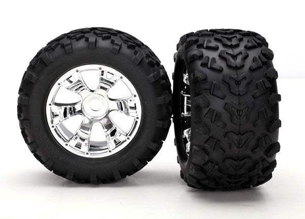 Traxxas 5674 - Tires & Wheels Assembled Glued (Geode Chrome Wheels