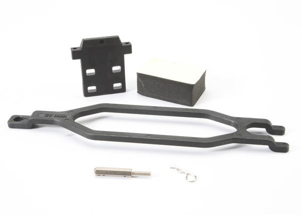 Traxxas 5827X - Hold down battery/ hold down retainer/ battery post/ foam spacer/ angled body clip