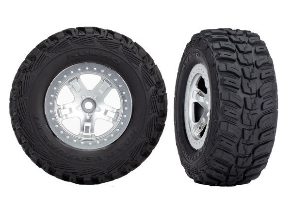 Traxxas 5880X - Tires & wheels assembled glued SCT satin beadlock wheels (4WD f/r 2WD r)
