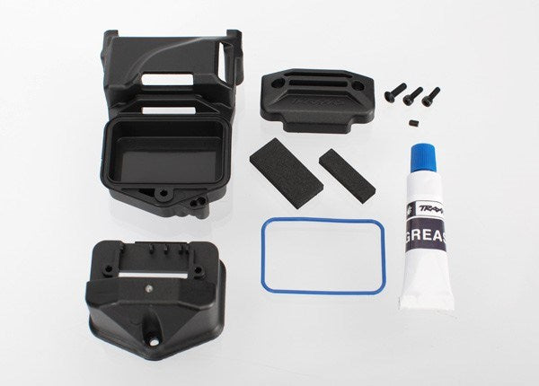 Traxxas 6424 - Box Receiver (Sealed) (Servo mount)/ foam (2)/ BCS 3x10mm/ CS 2.5x8mm (2)/ GS 3x4mm/ silicone grease