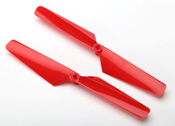 Traxxas 6628 - Rotor blade set red (2)/ 1.6x5mm BCS (2)