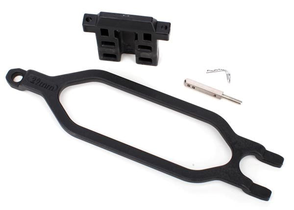 Traxxas 6727X - Hold down battery/ hold down retainer/ battery post/ angled body clip (allows for installation of taller multi-cell batteries)