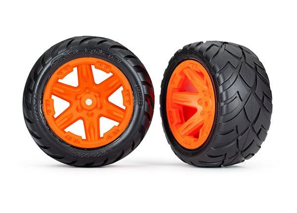 Traxxas 6768A Tires & wheels assembled glued 2.8" Anaconda Tires Orange