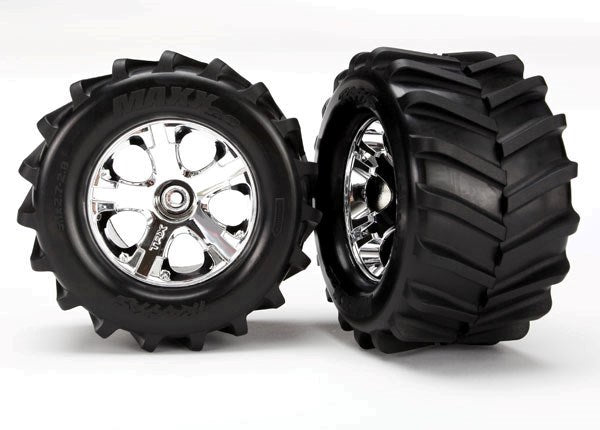 Traxxas 6771 - Tires And Wheels Assembled Glued 2.8'' (All-Star Chrome