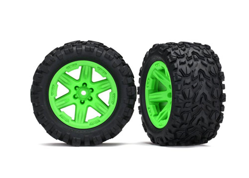 Traxxas 6773G - 2.8' RXT 4X4 green wheels Talon Extreme tires (2)