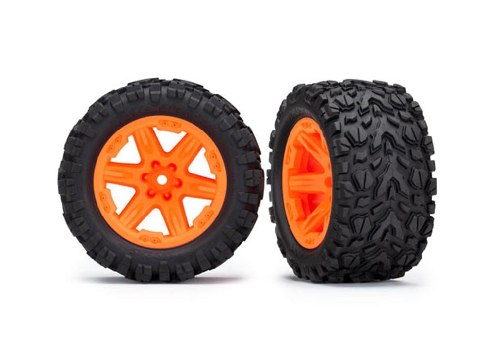 Traxxas 6774A - 2.8' RXT orange wheels Talon Extreme tires (2)
