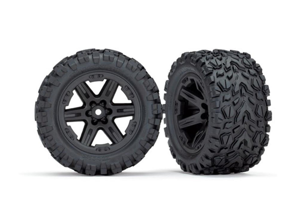 Traxxas 6774 - 2.8' RXT black wheels Talon Extreme tires(2)