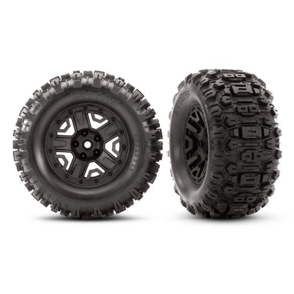 Traxxas 6792 - Sledgehammer tires & black 2.8" wheels assembled (2)