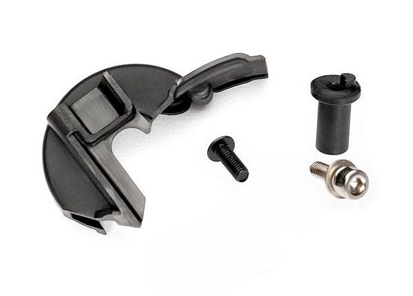 Traxxas 7077R - Cover gear/ motor mount hinge post/ 3x10mm CS with split and flat washers (1)/ 3x8mm BCS (1)