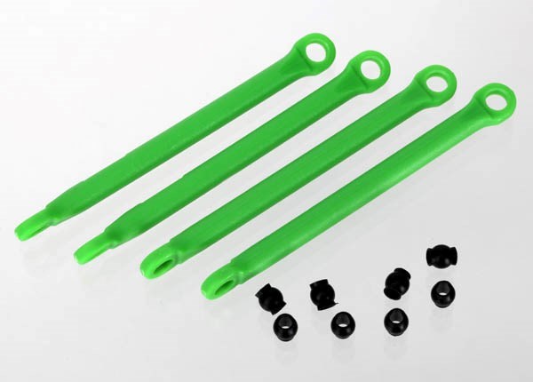 Traxxas 7118G - Push rod (molded composite) (green) (4)/ hollow balls (8)