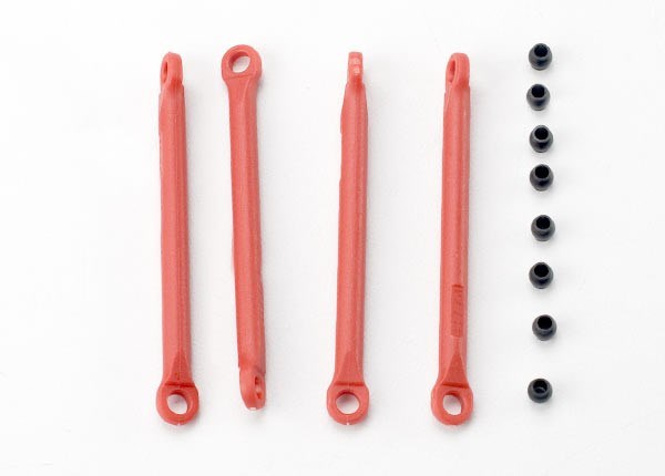 Traxxas 7118 - Push rod (molded composite) (red) (4)/ hollow balls (8)