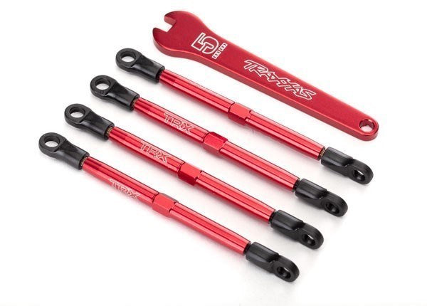Traxxas 7138X - Toe Links Aluminum (Red-Anodized) (4) (Assembled With