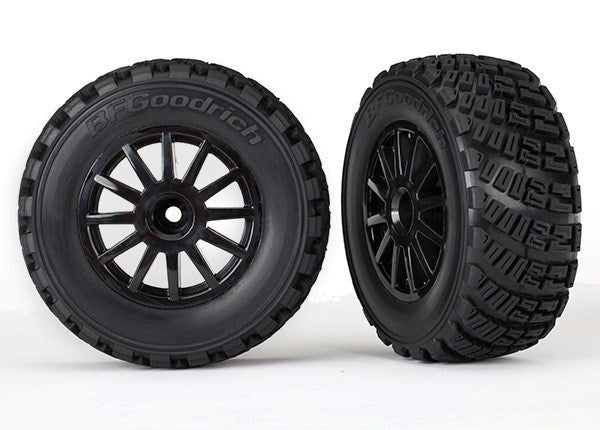 Traxxas 7473T - Black Wheels Gravel Pattern Tires (2)