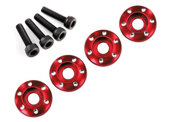 Traxxas 7668R - Wheel Nut Washer Machined Aluminum Red / 3X12Mm Cs (4)