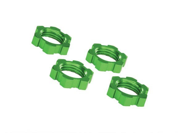 Traxxas 7758G -  Wheel Nuts Splined 17Mm Serrated (Green-Anodized) (4)