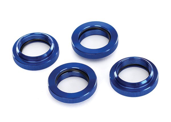 Traxxas 7767 - Spring retainer (adjuster) blue-anodized aluminum GTX shocks (4) (assembled with o-ring)