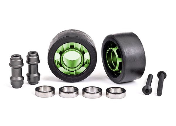 Traxxas 7775G Wheels wheelie bar 6061-T6 aluminum green-anodized