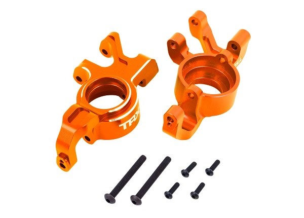 Traxxas 7836 Steering blocks 6061-T6 aluminum (orange-anodized)