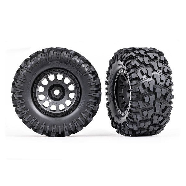 Traxxas 7875 - Tires & wheels assembled glued (XRT Race black wheels Maxx AT tires foam inserts)