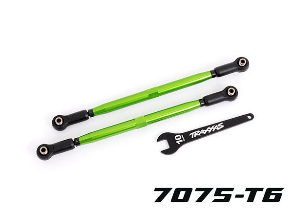 Traxxas 7897G Toe links front (TUBES green-anodized 7075-T6 aluminum stronger than titanium) (2)