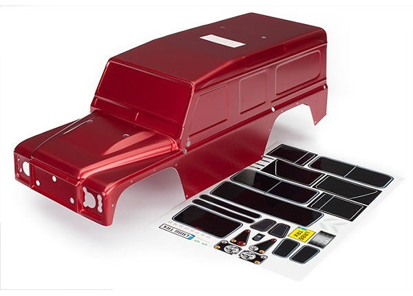 Traxxas 8011R - Body Land Rover Defender Red (Painted)/ Decals