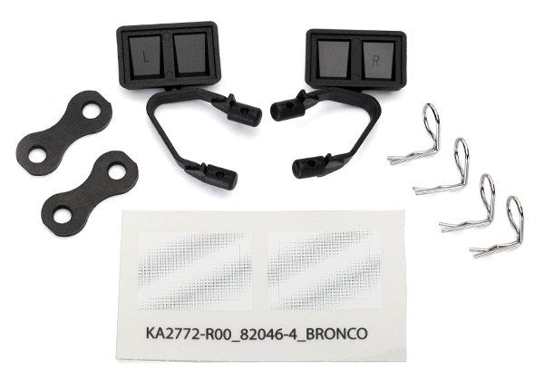 Traxxas 8073 - Mirrors side black (left & right)/ retainers (2)/ body clips (4) (fits #8010 body)
