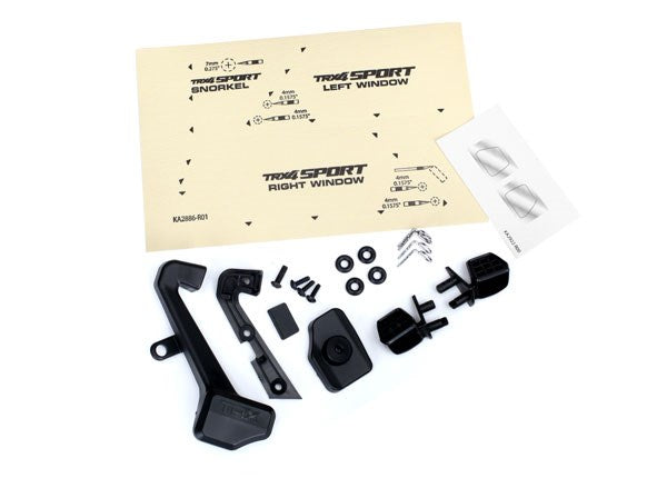 Traxxas 8119 - Mirrors side (left & right)/ snorkel/ mounting hardware (fits #8111 or #8112 body)