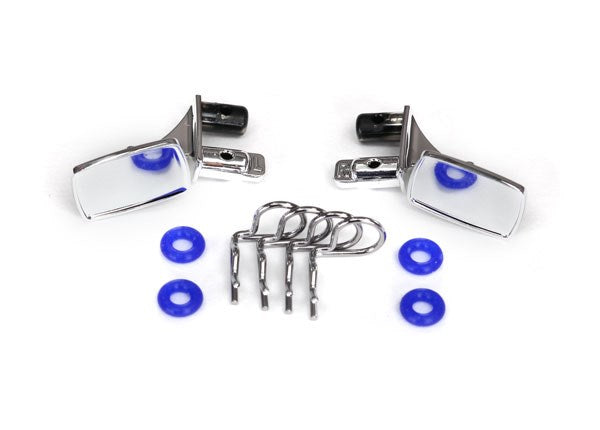 Traxxas 8133 Mirrors side chrome (left & right)/ o-rings (4)/ body clips (4) (fits #8130 body)