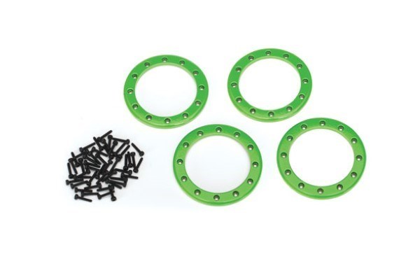 Traxxas 8168G - Beadlock Rings Green (2.2') (Aluminum) (4)/ 2X10 Cs (48)