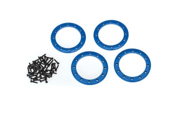 Traxxas 8168X - Beadlock Rings Blue (2.2') (Aluminum) (4)/ 2X10 Cs (48)