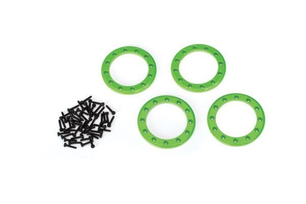 Traxxas 8169G - Beadlock Rings Green (1.9') (Aluminum) (4)/ 2X10 Cs (48)