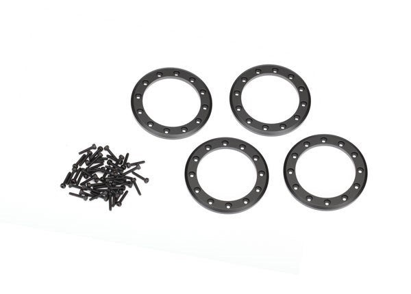 Traxxas 8169T - Beadlock Rings Black (1.9') (Aluminum) (4)/ 2X10 Cs (48)