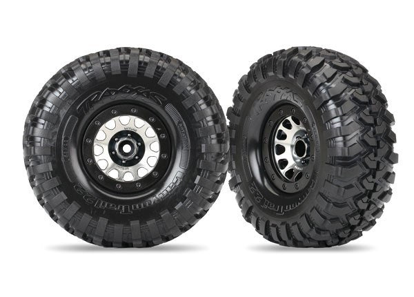 Traxxas 8172 - Method 105 Black Chrome Beadlock Wheels Canyon Trail 2.2' Tires (2)