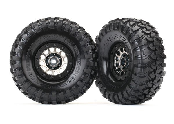 Traxxas 8174 - Method 105 Black Chrome Beadlock Wheels Canyon Trail 1.9' Tires (2)