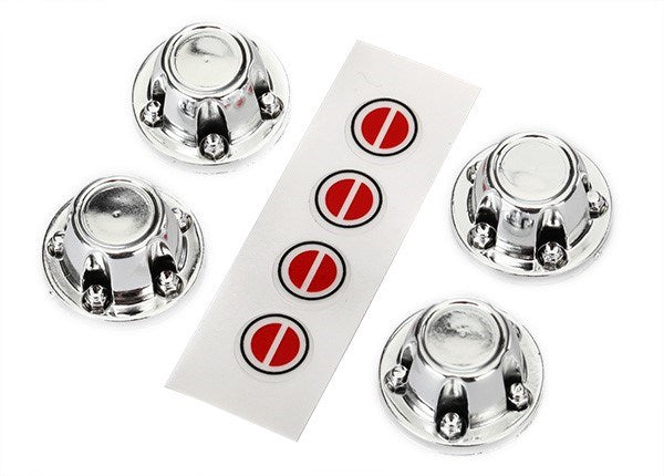 Traxxas 8176 - Center Caps Wheel (Chrome) (4)/ Decal Sheet (Requires #8255A Extended Stub Axle)