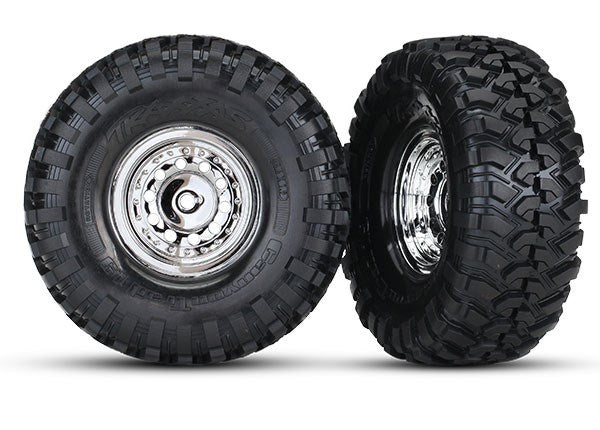 Traxxas 8177 - Tires And Wheels Glued 1.9' Chrome Wheels (2)