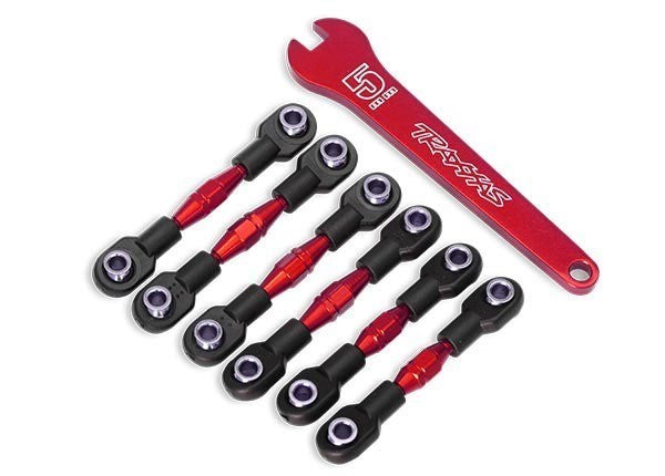 Traxxas 8341R - Turnbuckles and Camber links Aluminum Red-Anodized