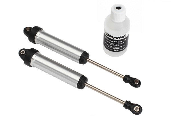 Traxxas 8451 - Shocks Gtr 134Mm Silver Aluminum (Fully Assembled W/O Springs) (Front No Threads) (2)